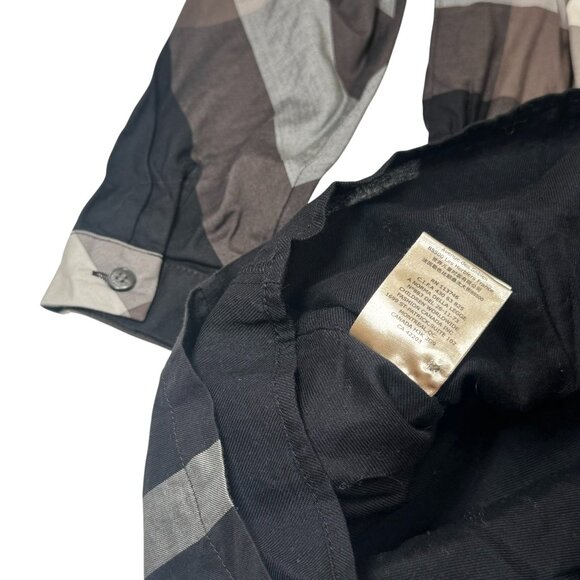 BURBERRY London Girls size 7/8 Grey/Black Check Plaid Shirt Dress - Picture 10 of 14